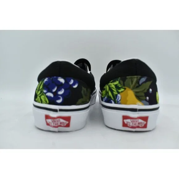 Vans Womens Size 9.5 Black White Fruit Skull Classic Slip On Sneakers Shoes - Picture 5 of 13